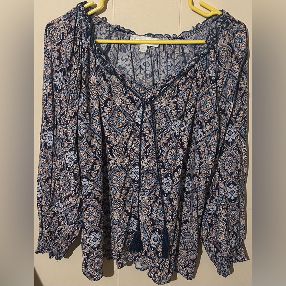 Weekend Suzanne Betro Long Sleeve Large Blouse
